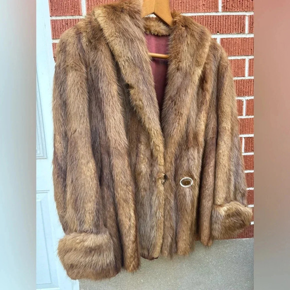 Elegant Brown Fur Coat - Picture 2 of 16